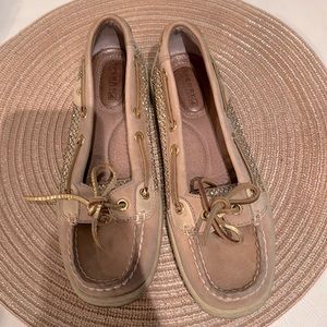 Gold Sperry Boat shoes
